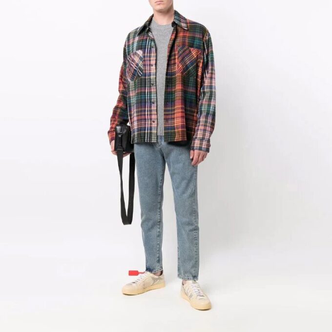 Off-White Men’ s FW21 Basic Round Neck Pullover Wool Sweater Gray