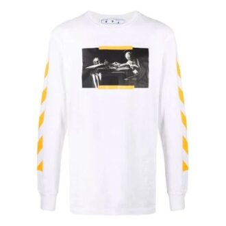 Off-White Men’ s FW21 Caravaggio Painting Long Sleeves White T-Shirt