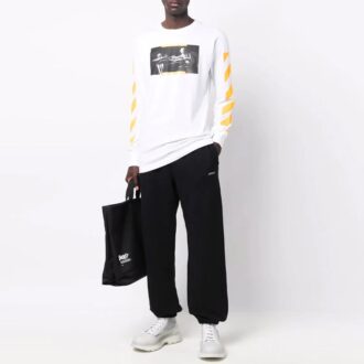 Off-White Men’ s FW21 Caravaggio Painting Long Sleeves White T-Shirt