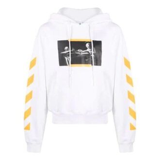 Off-White Men’ s FW21 Caravaggio Painting Printing Pullover Loose Fit White