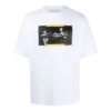 Off-White Men’ s FW21 Caravaggio Pattern Printing Round Neck Short Sleeve Slim Fit White T-Shirt