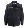 Off-White Men’ s FW21 Casual Washed Effect Denim Dark Grey Jacket