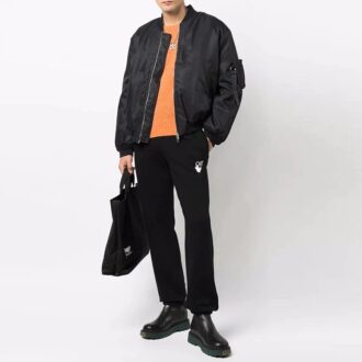 Off-White Men’ s FW21 Cotton Arrow Printing Sports Pants/Trousers/Joggers Loose Fit Black
