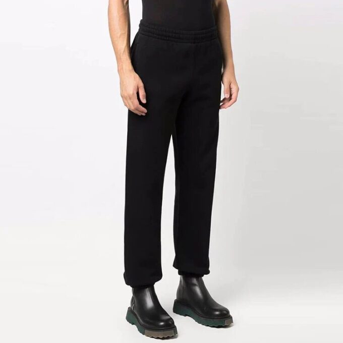 Off-White Men’ s FW21 Cotton Arrow Printing Sports Pants/Trousers/Joggers Loose Fit Black