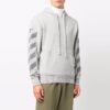 Off-White Men’ s FW21 Diagonal Stripes Hooded Pullover Wool Sweater Loose Fit Gray