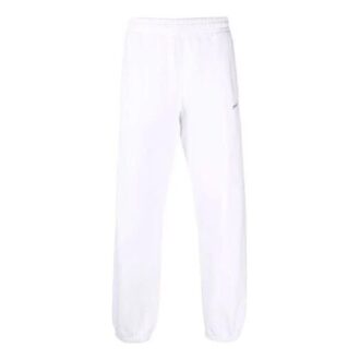 Off-White Men’ s FW21 Elastic Waistband Sports Pants/Trousers/Joggers White