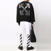 Off-White Men’ s FW21 Elastic Waistband Sports Pants/Trousers/Joggers White