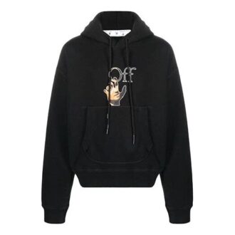 Off-White Men’ s FW21 Funny Logo Printing Pullover Loose Fit Black