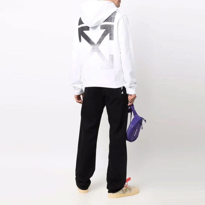Off-White Men’ s FW21 Gradient Arrow Pattern Long Sleeves Loose Fit White