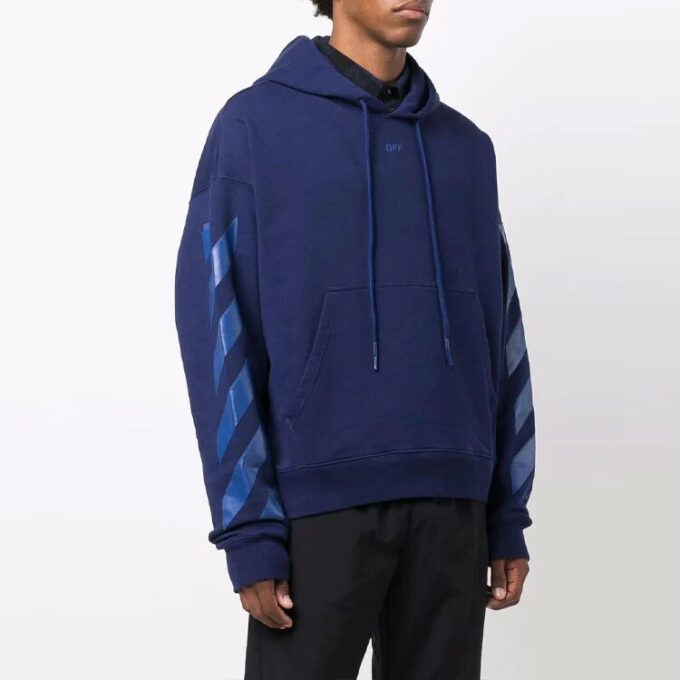 Off-White Men’ s FW21 Iconic Arrow Pattern Drawstring Loose Fit Blue