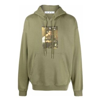 Off-White Men’ s FW21 Illustration Printing Loose Fit Green