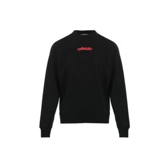 Off-White Men’ s FW21 Logo Arrow Pattern Printing Pullover Loose Fit Black