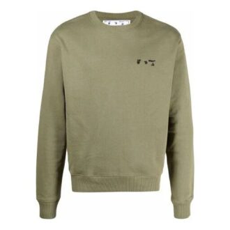 Off-White Men’ s FW21 Logo logo Pullover Green