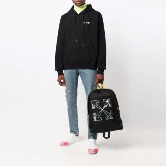 Off-White Men’ s FW21 Logo Pattern Loose Fit Black