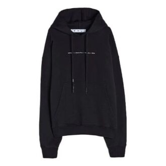 Off-White Men’ s FW21 Logo Pattern Printing Long Sleeves Pullover Loose Fit Black