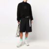 Off-White Men’ s FW21 Logo Pattern Solid Color High Collar Wool Sweater Loose Fit Black