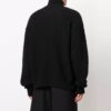 Off-White Men’ s FW21 Logo Pattern Solid Color High Collar Wool Sweater Loose Fit Black