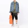 Off-White Men’ s FW21 Logo Printing Long Sleeves Loose Fit Green