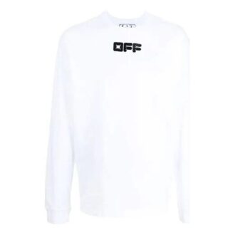 Off-White Men’ s FW21 Logo Printing Long Sleeves Loose Fit White