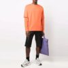 Off-White Men’ s FW21 Logo Round Neck Pullover Printing Long Sleeves Loose Fit Orange T-Shirt