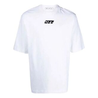 Off-White Men’ s FW21 Logo Round Neck Short Sleeve Loose Fit White T-Shirt