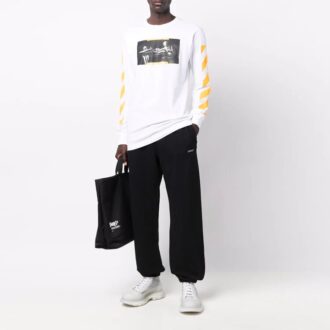 Off-White Men’ s FW21 Logo Sports Pants/Trousers/Joggers Black