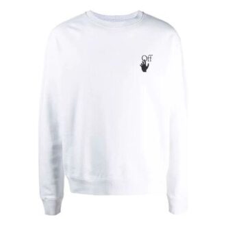 Off-White Men’ s FW21 Painting Pattern Round Neck Long Sleeves White