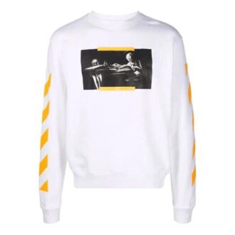 Off-White Men’ s FW21 Painting Round Neck Ordinary Version White