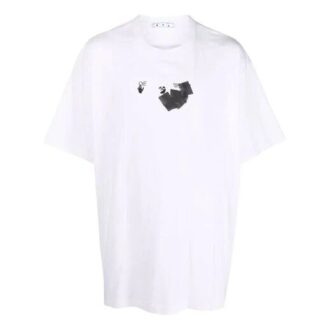 Off-White Men’ s FW21 Round Neck Arrow Pattern Printing Short Sleeve Loose Fit White T-Shirt