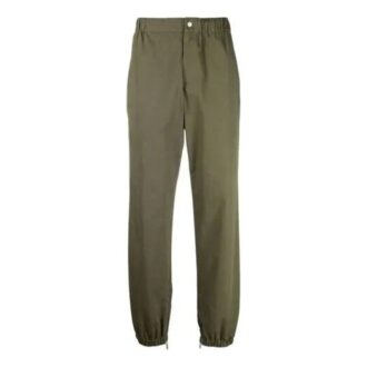 Off-White Men’ s FW21 Solid Color Bundle Feet Sports Pants/Trousers/Joggers Loose Fit Green