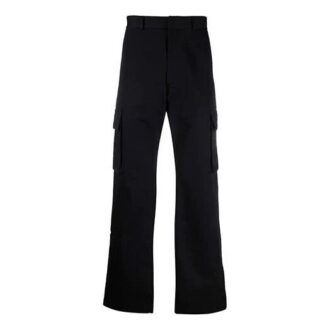 Off-White Men’ s FW21 Solid Color Cargo Casual Long Pants/Trousers Loose Fit Black