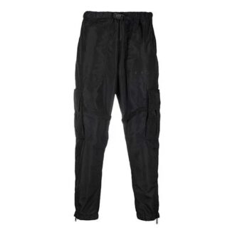 Off-White Men’ s FW21 Solid Color Cargo Functional Casual Pants/Trousers Black