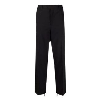 Off-White Men’ s FW21 Solid Color Casual Long Pants/Trousers Black