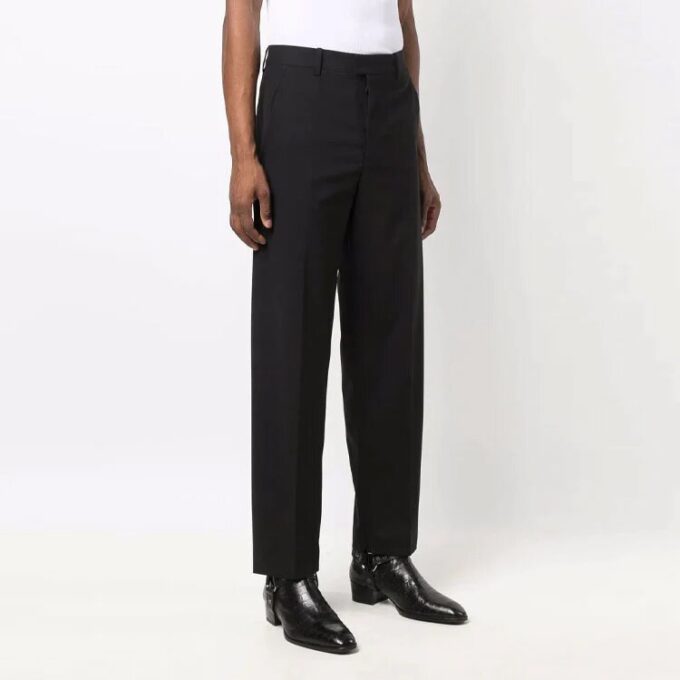 Off-White Men’ s FW21 Solid Color Casual Long Pants/Trousers Black