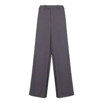 Off-White Men’ s FW21 Solid Color Straight Suit Casual Long Pants/Trousers Loose Fit Gray
