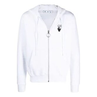 Off-White Men’ s FW21 Solid Color Zipper Jacket White