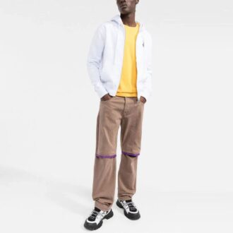 Off-White Men’ s FW21 Solid Color Zipper Jacket White