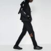 Off-White Men’ s FW21 Straight Lacing Sports Pants/Trousers/Joggers Slim Fit Black