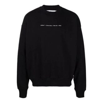 Off-White Men’ s FW21 Tornado Arrow Logo Printing Pullover Round Neck Loose Fit Black