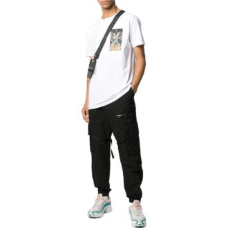 Off-White Men’ s FW22 Alphabet Character Printing Round Neck Short Sleeve White T-Shirt