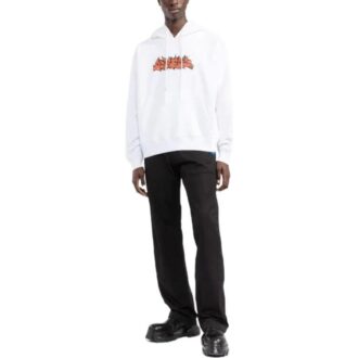 Off-White Men’ s FW22 Alphabet Logo Printing Drawstring Loose Fit White