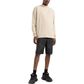 Off-White Men’ s FW22 Alphabet Logo Printing Round Neck Long Sleeves Loose Fit Creamy White T-Shirt