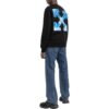 Off-White Men’ s FW22 Alphabet Logo Printing Round Neck Long Sleeves Version Black