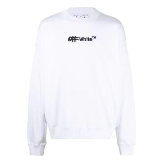 Off-White Men’ s FW22 Alphabet Printing Pullover Round Neck Long Sleeves Version White