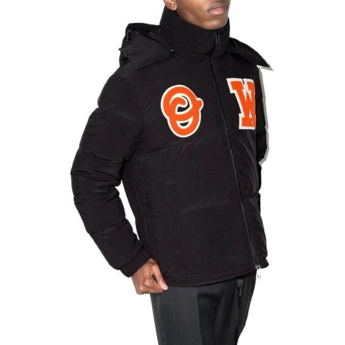 Off-White Men’ s FW22 Alphabet Zipper Hooded With Down Feather Jacket Black