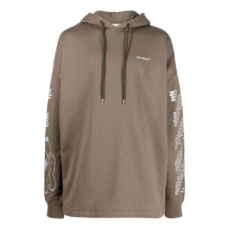 Off-White Men’ s FW22 Arrow Logo Printing Drawstring Loose Fit Khaki