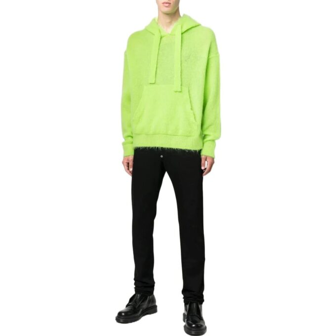 Off-White Men’ s FW22 Arrow Logo Printing Loose Fit Green Yellow