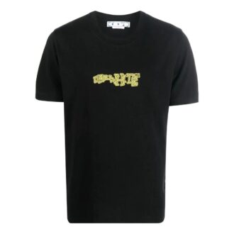 Off-White Men’ s FW22 Arrow Logo Printing Round Neck Short Sleeve Fitted Fit Black T-Shirt