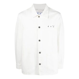 Off-White Men’ s FW22 Arrow Pattern Printing Long Sleeves Version White Shirt