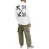 Off-White Men’ s FW22 Arrow Pattern Printing Long Sleeves Version White Shirt